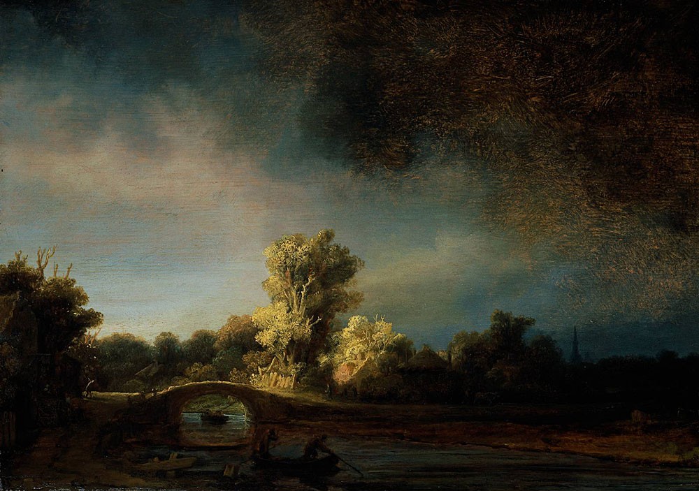 The Stone Bridge by Rembrandt Harmenszoon van Rijn