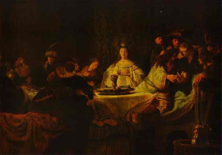 Samson Putting Forth His Riddles at the Wedding Feast by Rembrandt Harmenszoon van Rijn