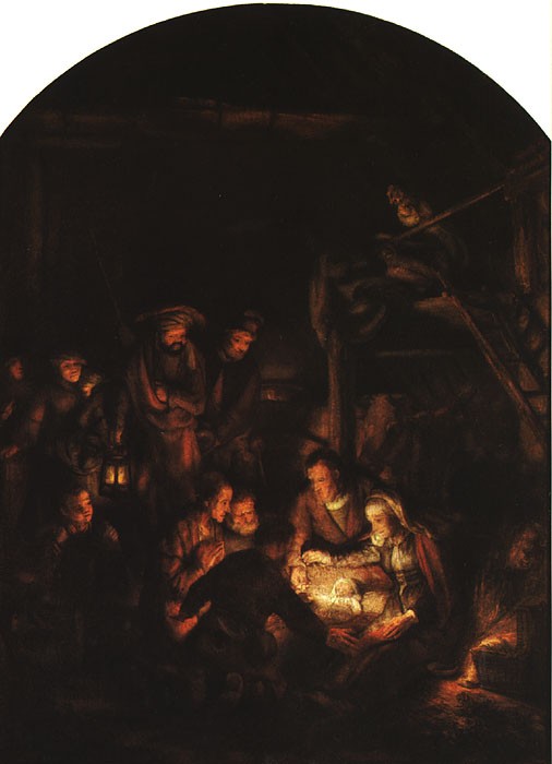 Adoration of the Shepherds by Rembrandt Harmenszoon van Rijn