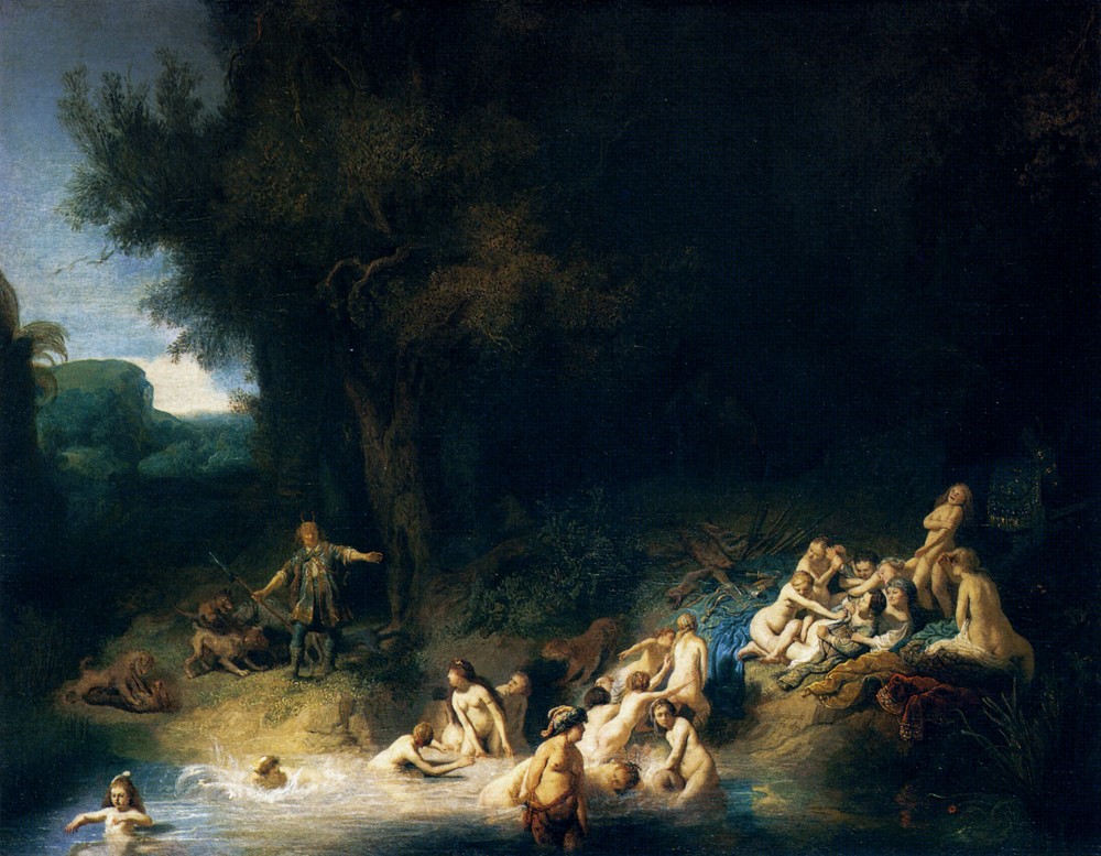 Diana Bathing With The Stories Of Actaeon And Callisto by Rembrandt Harmenszoon van Rijn