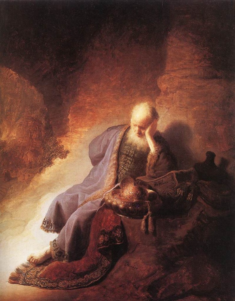 Jeremiah Lamenting the Destruction of Jerusalem by Rembrandt Harmenszoon van Rijn