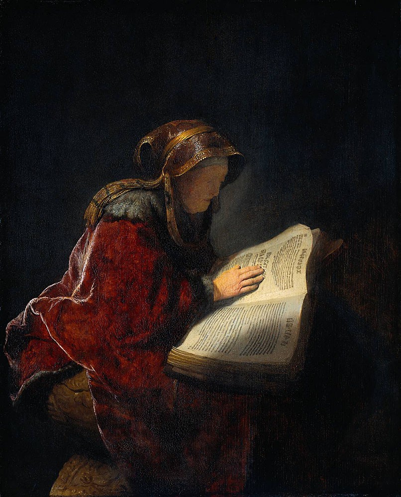 The Prophetess Anna by Rembrandt Harmenszoon van Rijn