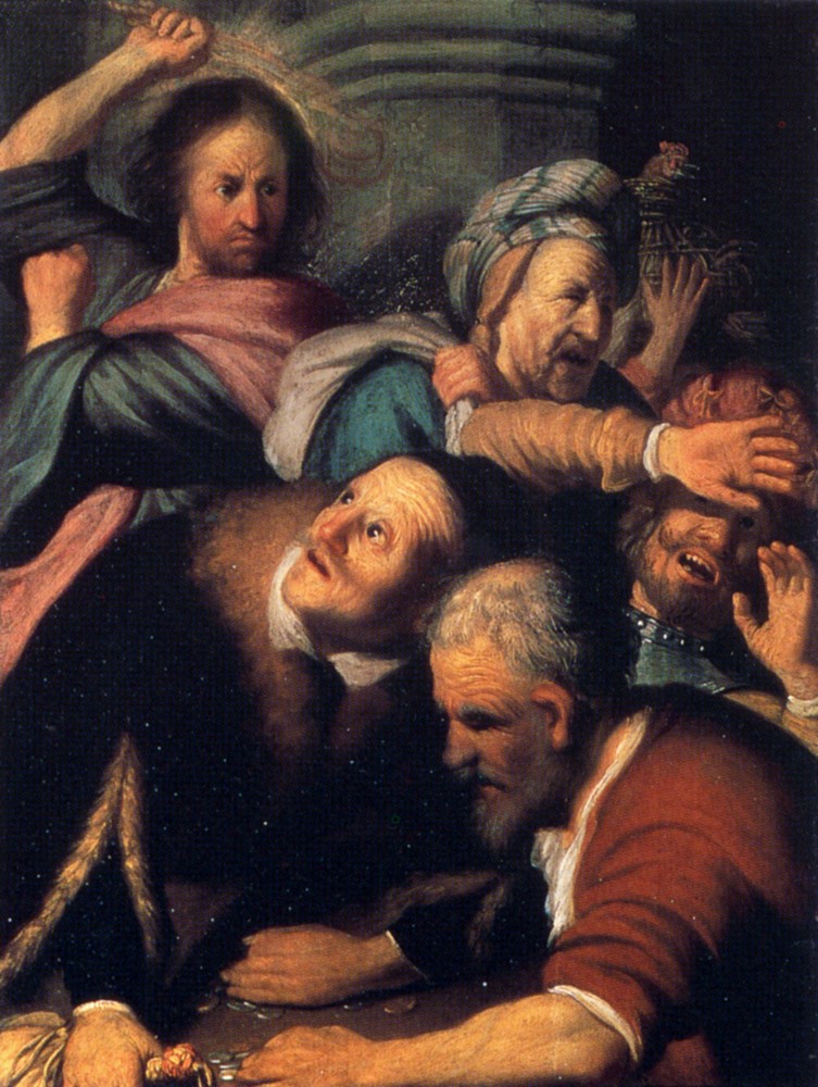 Christ Driving The Money Changers From The Temple by Rembrandt Harmenszoon van Rijn