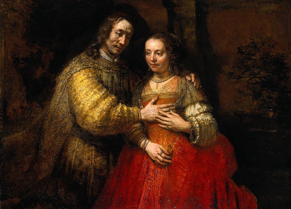 Portrait of Two Figures from the Old Testament known as -The Jewish Bride- by Rembrandt Harmenszoon van Rijn