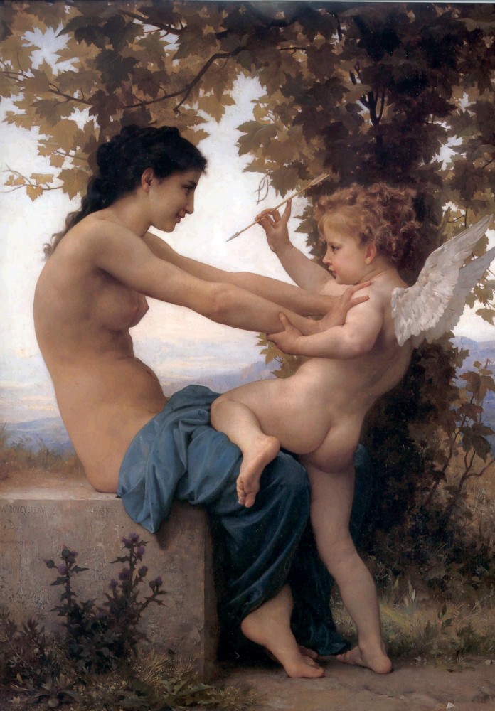 Jeune Fille Se Defendant Contre L'amour by William-Adolphe Bouguereau