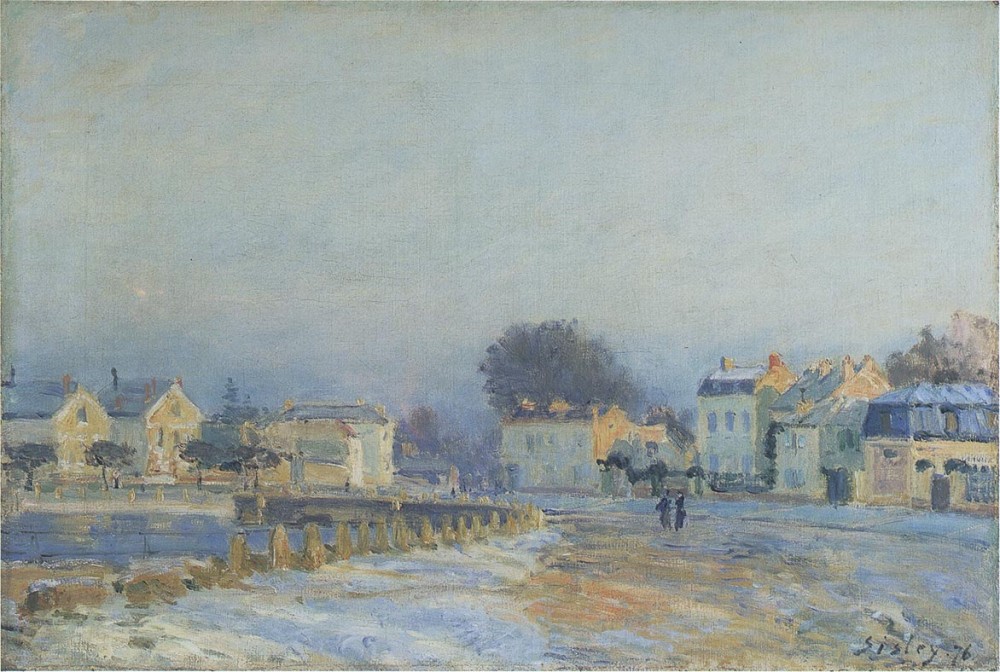 The Watering Place at Marly-Le-Roi, Hoarfrost by Alfred Sisley