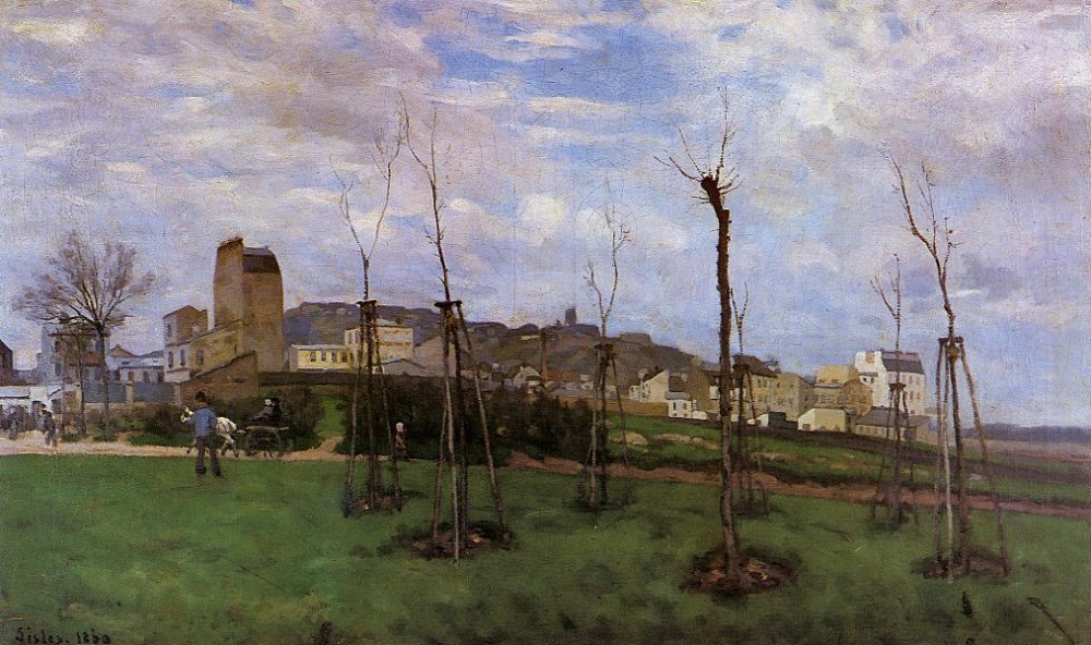 View of Montmartre from the Cte des Fleurs, Les Batignolles by Alfred Sisley