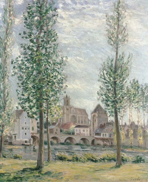 View of Mornet-sur-Loing through the Trees by Alfred Sisley