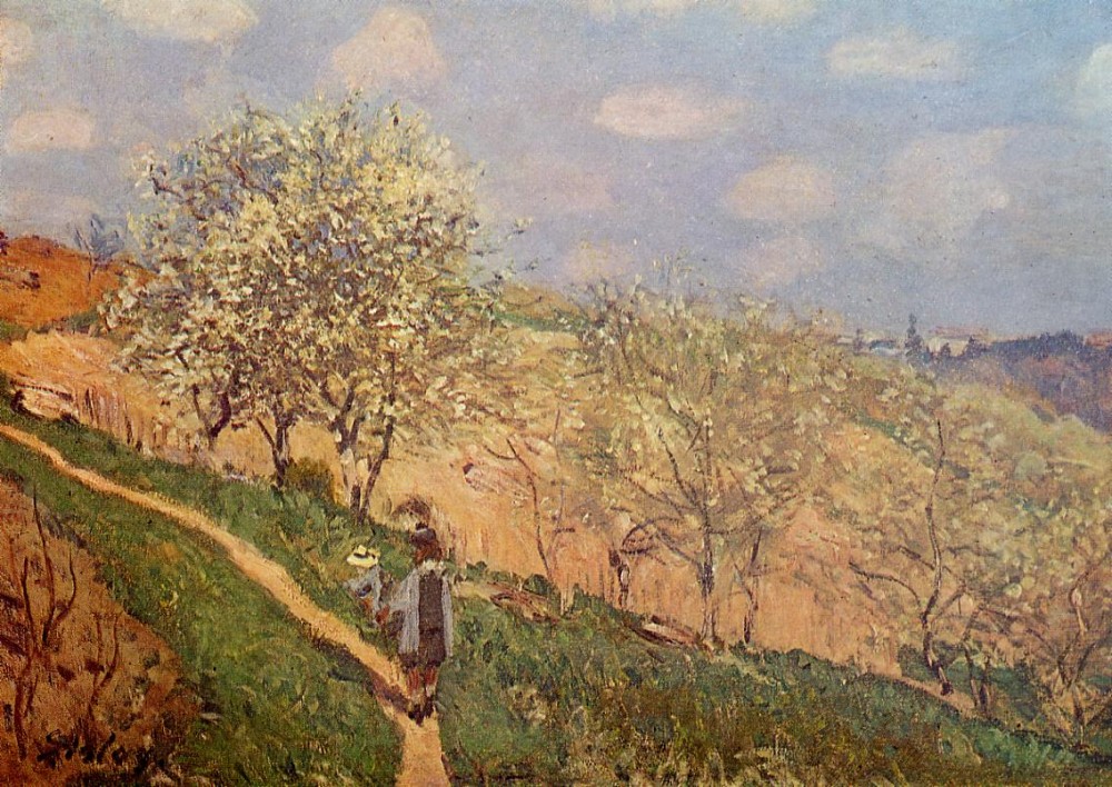Spring in Bougival by Alfred Sisley