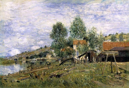 The Boatyard at Saint-Mammes by Alfred Sisley