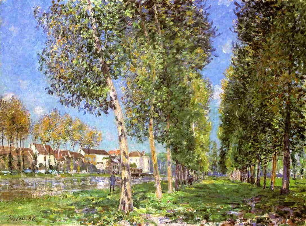 The Lane of Poplars at Moret-Sur-Loing II by Alfred Sisley