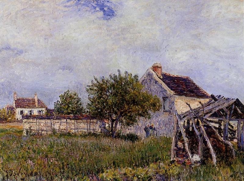 An Old Cottage at Sablons by Alfred Sisley
