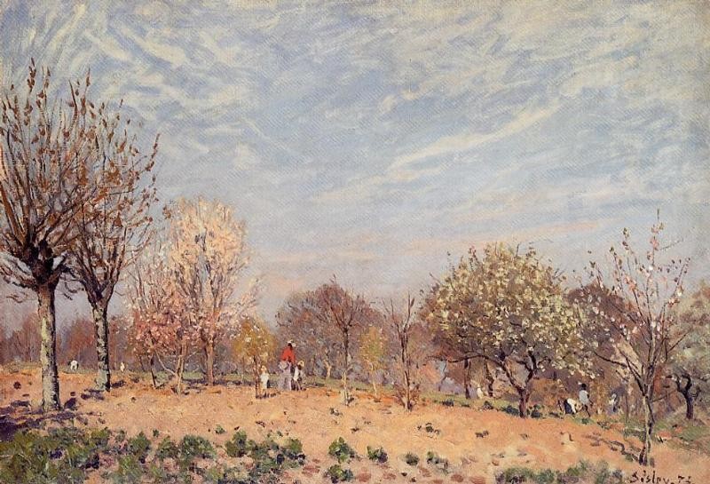 Apple Trees in Flower, Spring Morning by Alfred Sisley