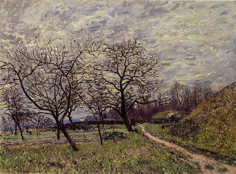 Between Veneux and By, December Morning by Alfred Sisley