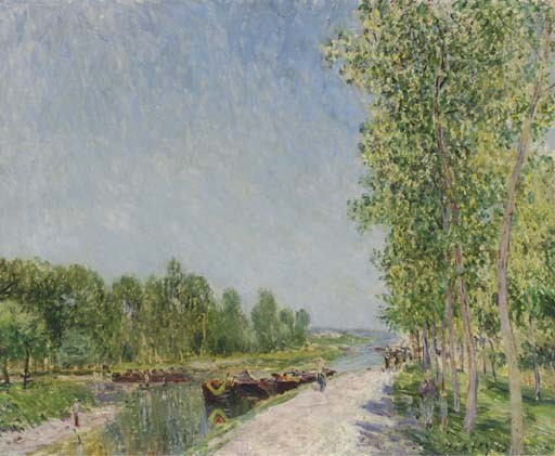 On the Banks of the Loing Canal by Alfred Sisley