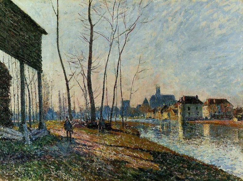 A February Morning at Mornet-sur-Loing by Alfred Sisley
