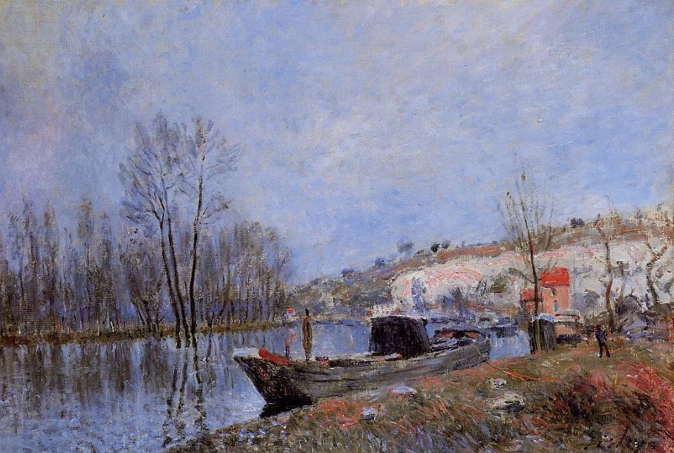 Banks of the Loing Towards Moret by Alfred Sisley