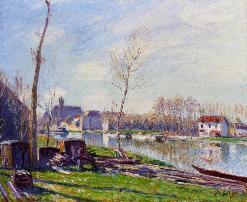 Construction Site at Matrat, Moret-sur-Loing by Alfred Sisley