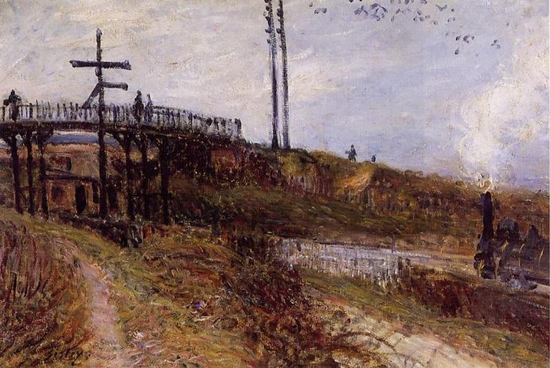 Footbridge Over the Railroad at Sevres by Alfred Sisley