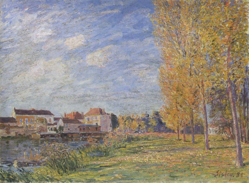 Indian Summer at Moret - Sunday Afternoon by Alfred Sisley