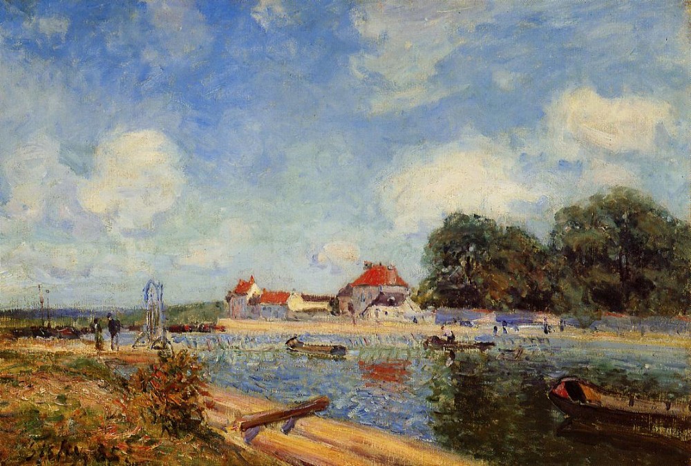 Loing Dam at Saint-Mammes by Alfred Sisley