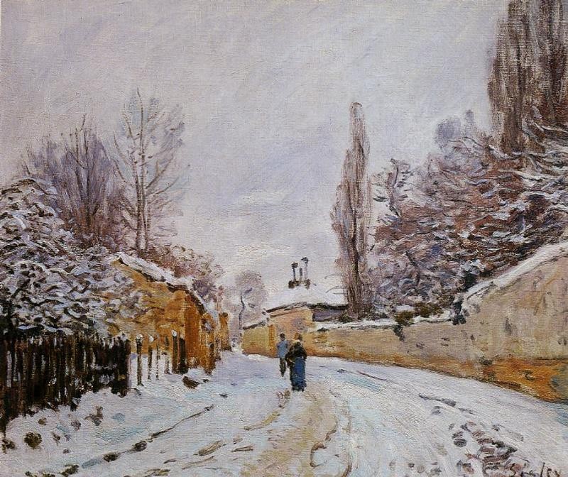 Road Under Snow, Louveciennes by Alfred Sisley