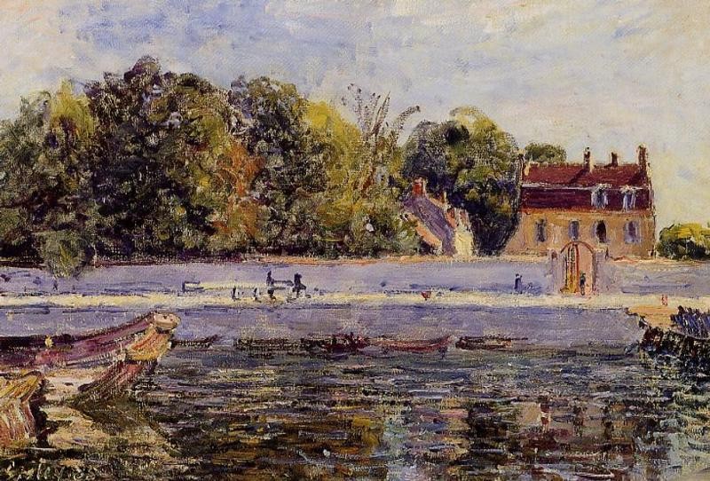 Saint-Mammes, House on the Canal du Loing by Alfred Sisley