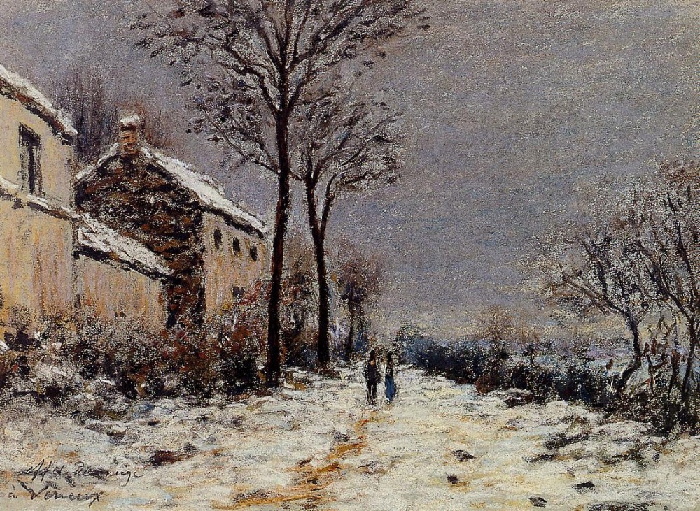 Snow Effect at Veneux by Alfred Sisley