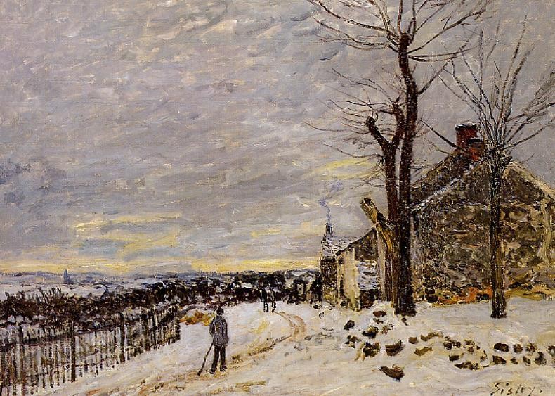 Snowy Weather at Veneux-Nadon by Alfred Sisley