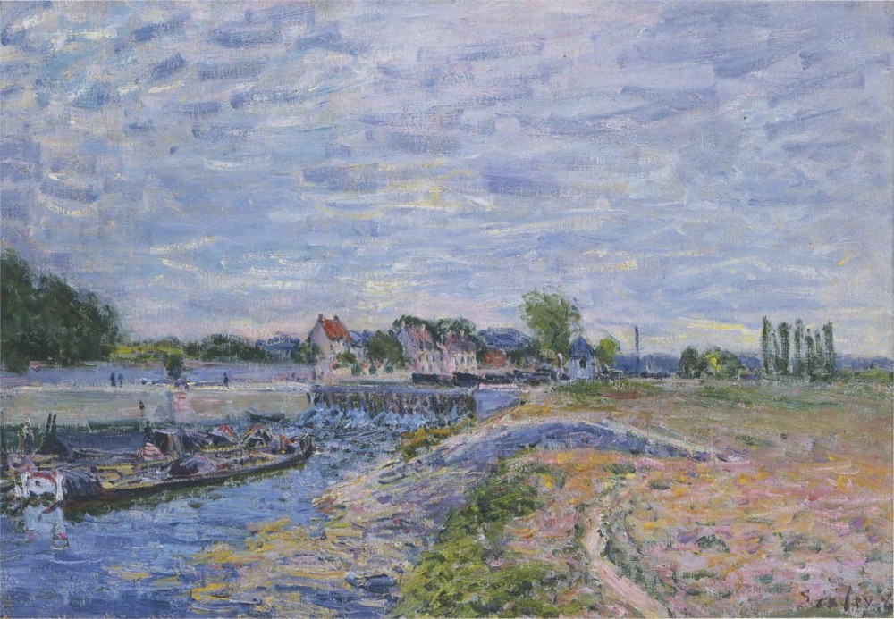 The Dam at Saint Mammes by Alfred Sisley