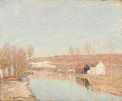 The Loing and the Slopes of Saint-Nicaise, February by Alfred Sisley