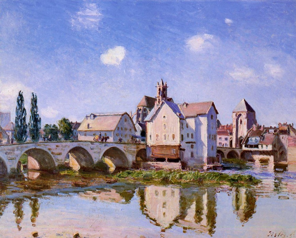 The Moret Bridge in the Sunlight by Alfred Sisley