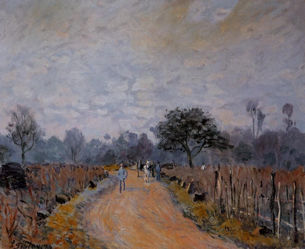 The Road from Prunay to Bougival by Alfred Sisley