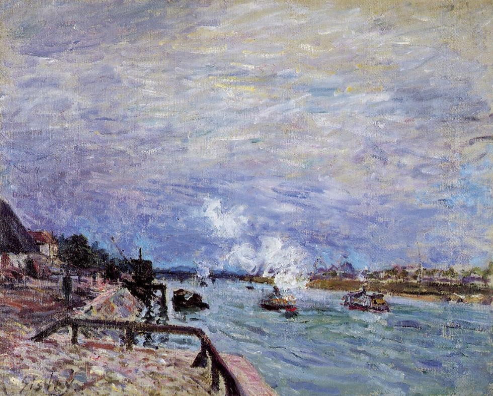 The Seine at Grenelle, Rainy Weather by Alfred Sisley