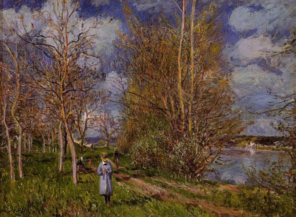 The Small Meadow in Spring, By by Alfred Sisley