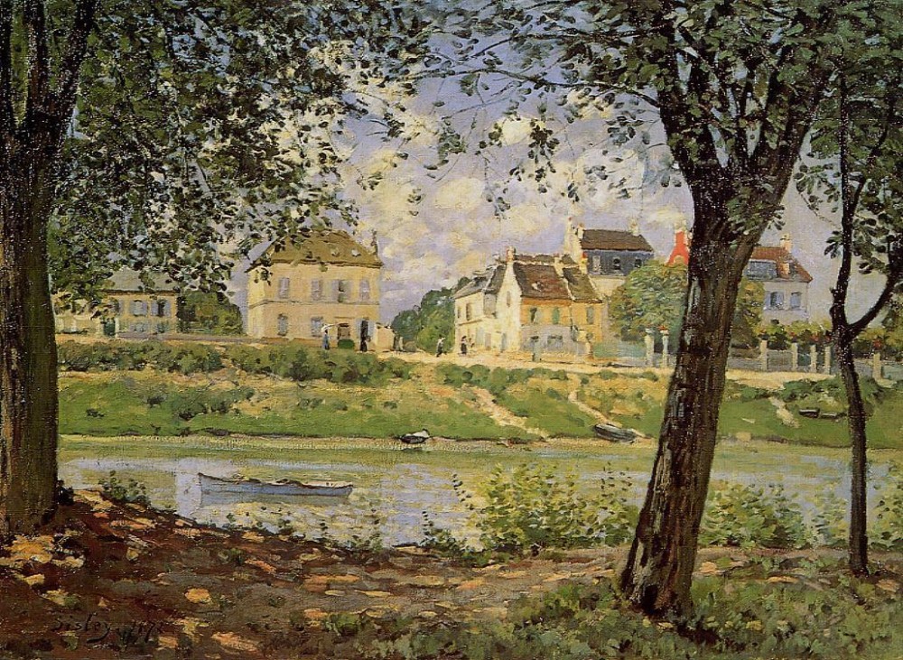 Village on the Banks of the Seine by Alfred Sisley