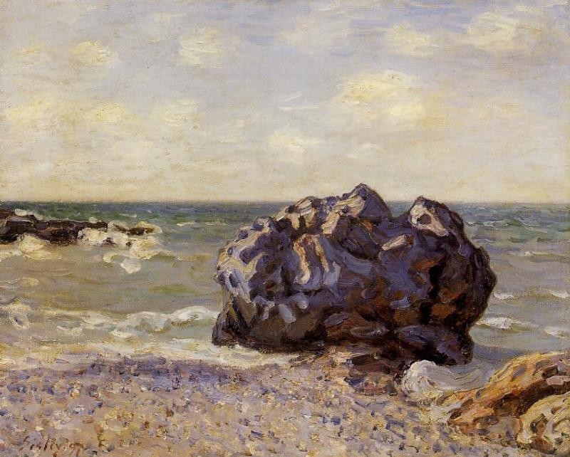 Langland Bay, Storr's Rock, Morning by Alfred Sisley