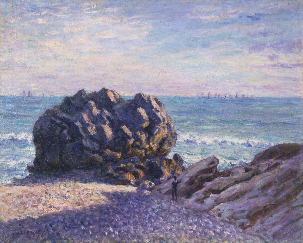 Storr's Rock in Lady's Cove - Evening by Alfred Sisley