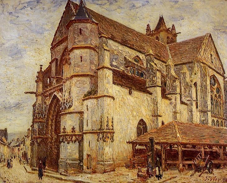 The Church at Moret, Icy Weather by Alfred Sisley