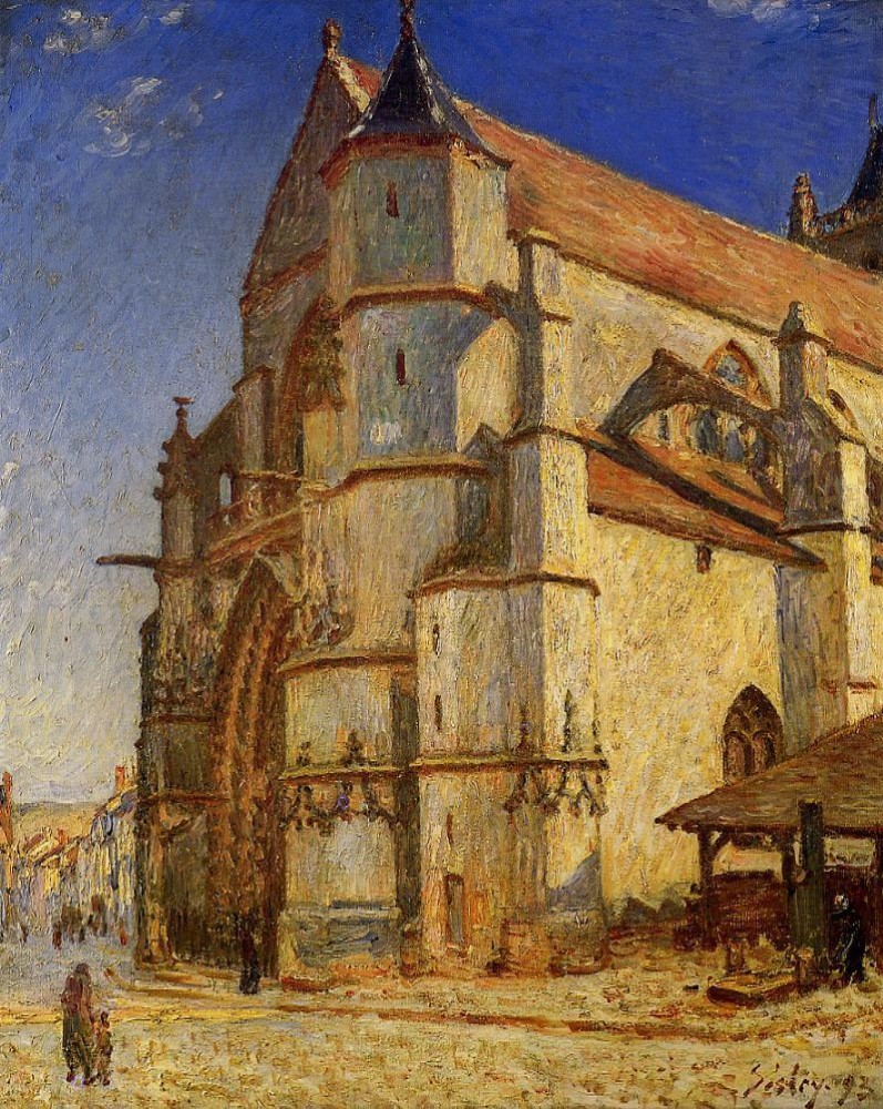 The Church at Moret, In Morning Sun by Alfred Sisley