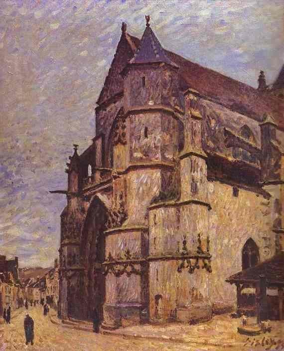 The Church at Moret, Winter by Alfred Sisley