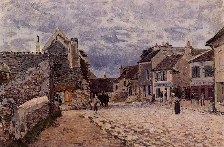 Village Street, Grey Weather by Alfred Sisley