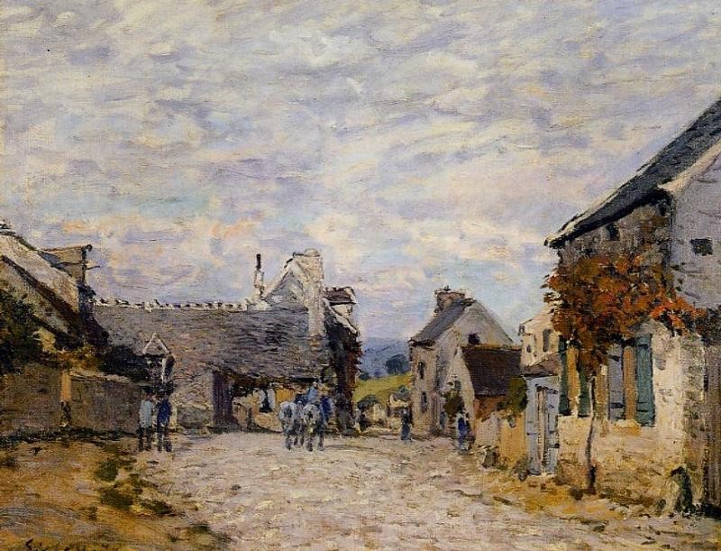Village Street, Louveciennes by Alfred Sisley