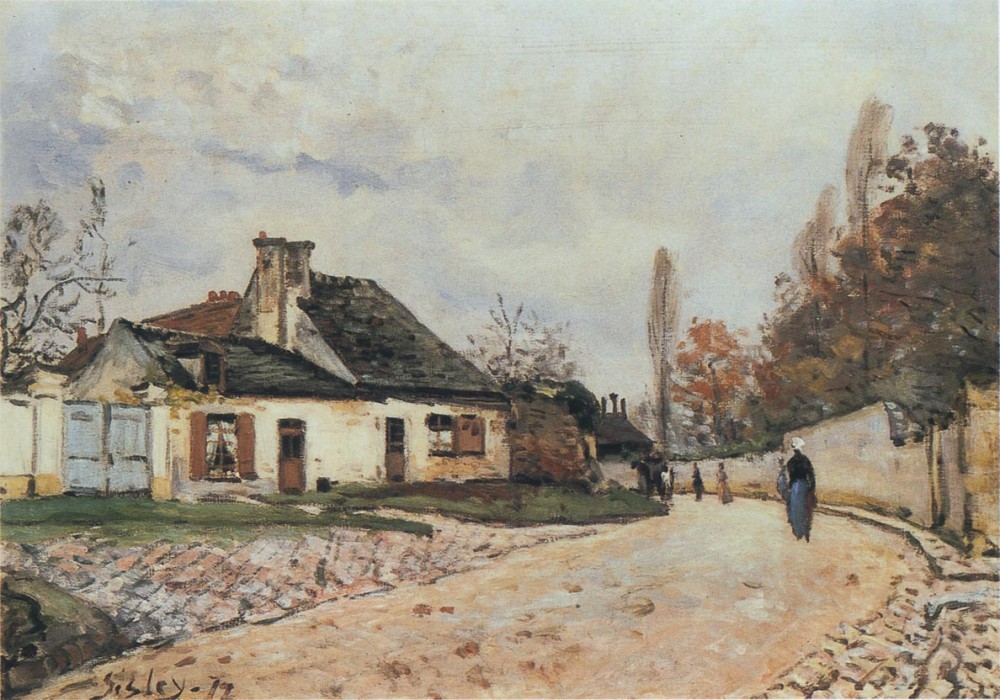 Voisins Street in Louveciennes by Alfred Sisley