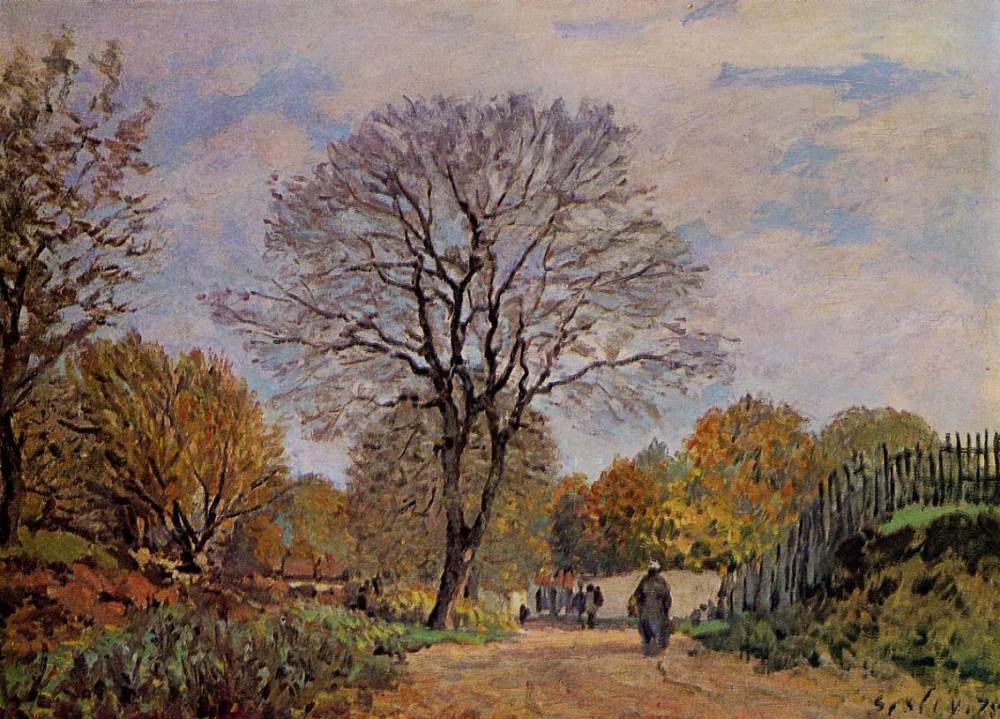 A Road in Seine-et-Marne by Alfred Sisley
