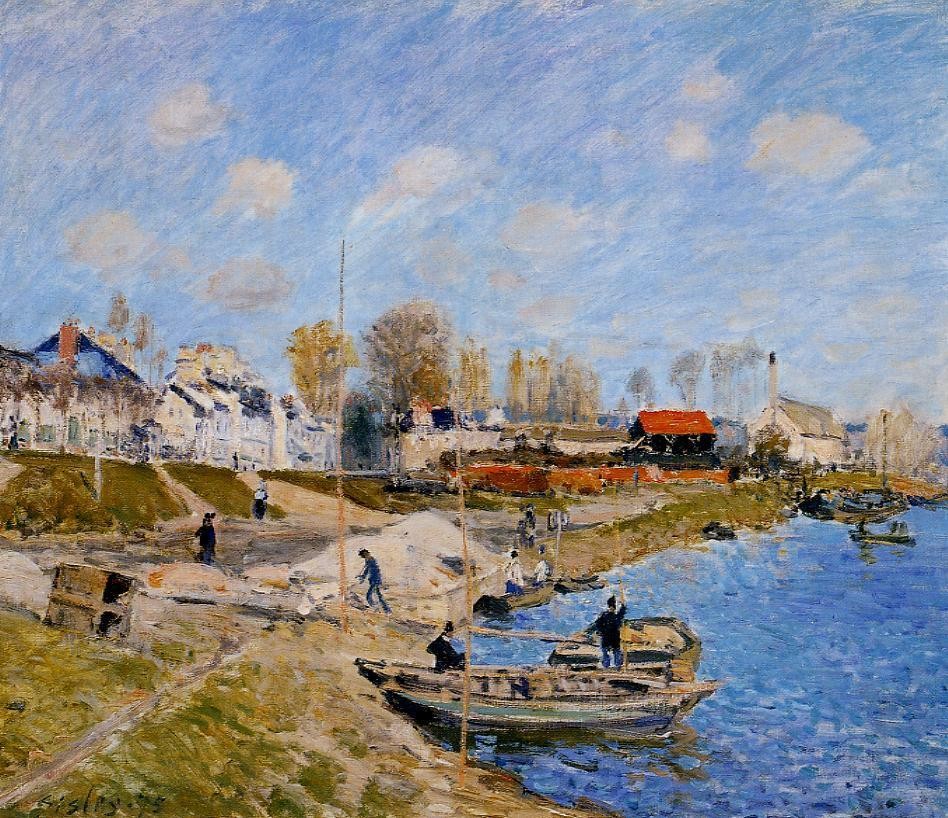 Sand on the Quayside, Port-Marly by Alfred Sisley