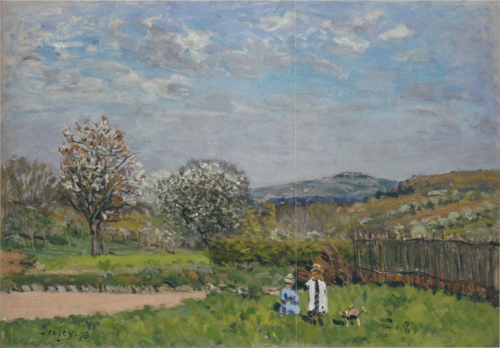 Children Playing in the Fields by Alfred Sisley