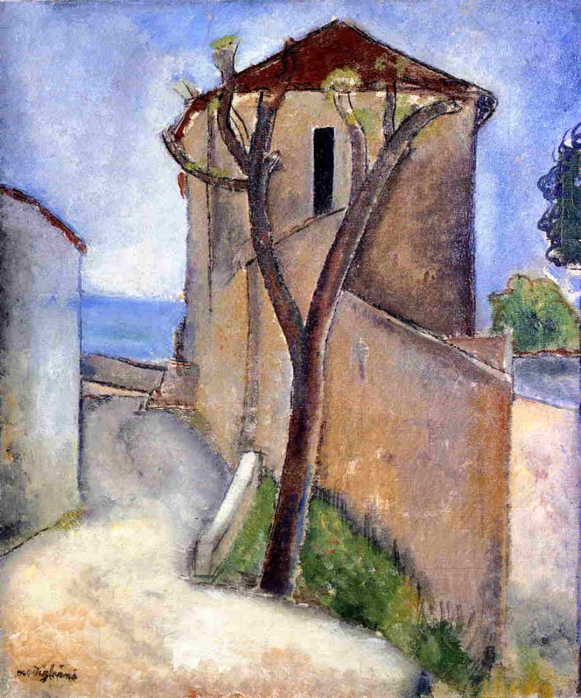 Trees and Houses by Amedeo  Modigliani
