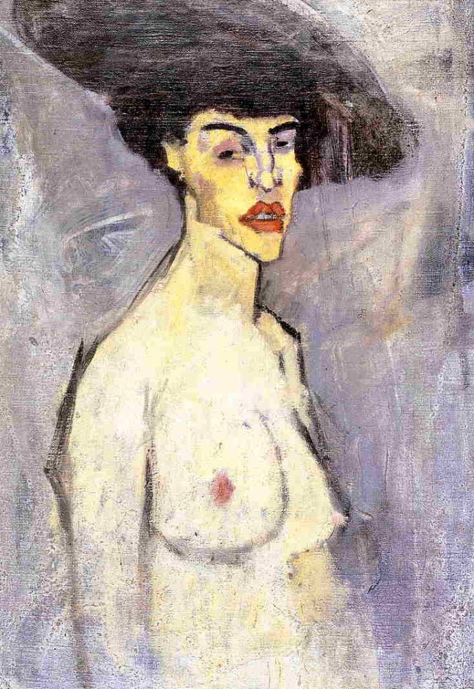 Nude With Hat by Amedeo  Modigliani