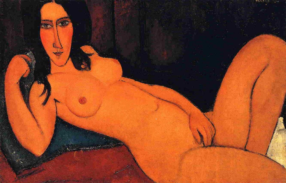 Reclining Nude with Loose Hair by Amedeo  Modigliani